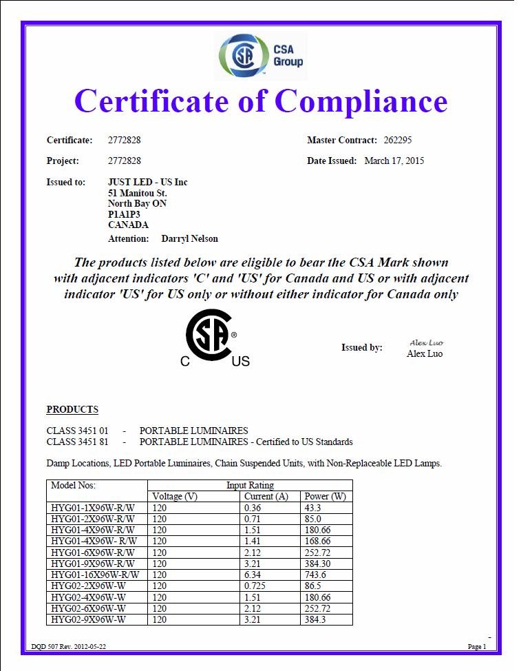Certification Of Compliance Template